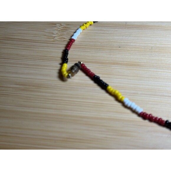 Vintage Native American Seed Beaded Sash Necklace Handmade - Picture 3 of 4